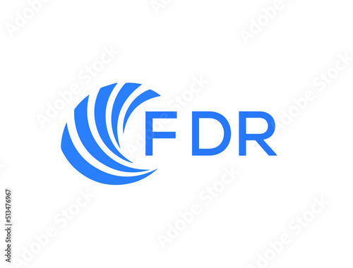 FDR Flat accounting logo design on white background. FDR creative initials Growth graph letter logo concept. FDR business finance logo design.
 photo
