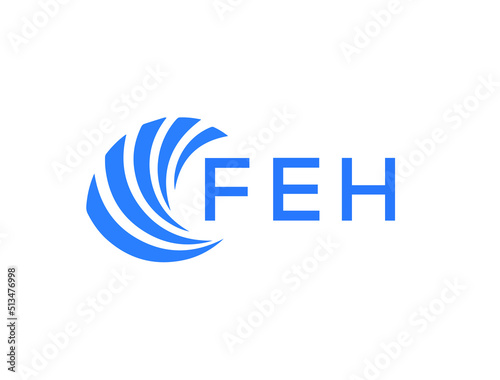 FEH Flat accounting logo design on white background. FEH creative initials Growth graph letter logo concept. FEH business finance logo design.
 photo