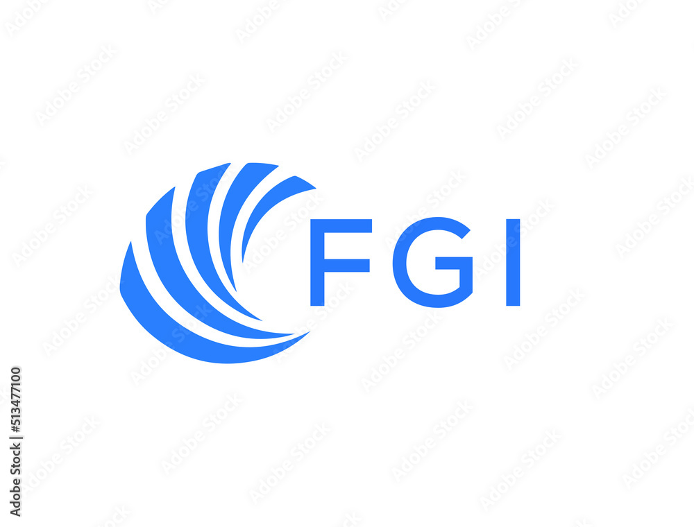 FGI Flat accounting logo design on white background. FGI creative initials Growth graph letter logo concept. FGI business finance logo design.
