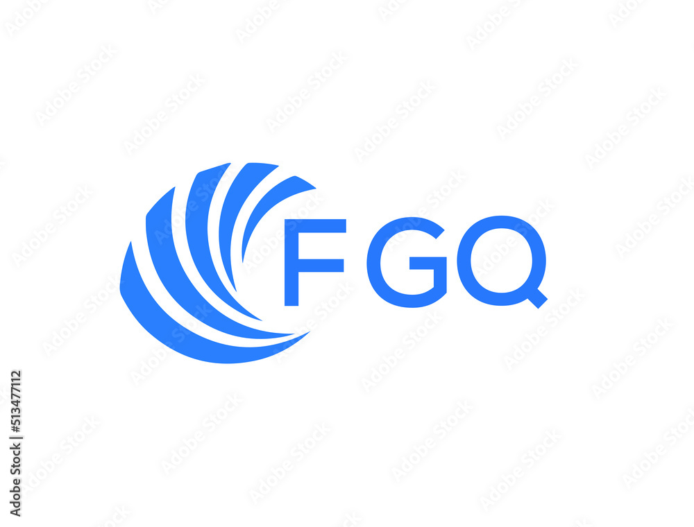 FGQ Flat accounting logo design on white background. FGQ creative initials Growth graph letter logo concept. FGQ business finance logo design.

