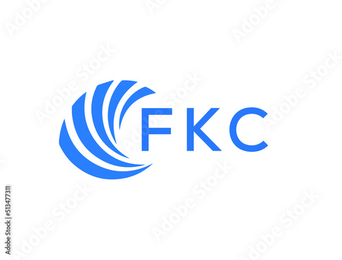 FKC Flat accounting logo design on white background. FKC creative initials Growth graph letter logo concept. FKC business finance logo design.
 photo