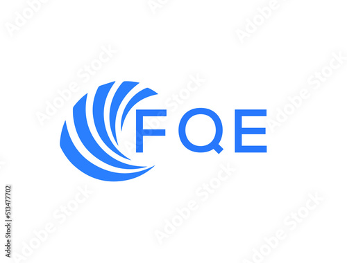 FQE Flat accounting logo design on white background. FQE creative initials Growth graph letter logo concept. FQE business finance logo design.
 photo