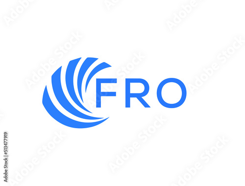 FRO Flat accounting logo design on white background. FRO creative initials Growth graph letter logo concept. FRO business finance logo design.
