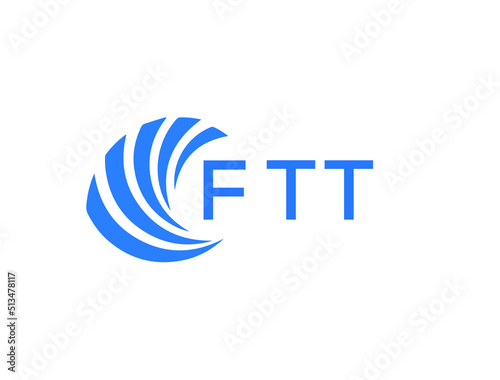 FTT Flat accounting logo design on white background. FTT creative initials Growth graph letter logo concept. FTT business finance logo design.
 photo