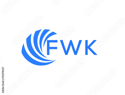 FWK Flat accounting logo design on white background. FWK creative initials Growth graph letter logo concept. FWK business finance logo design. 