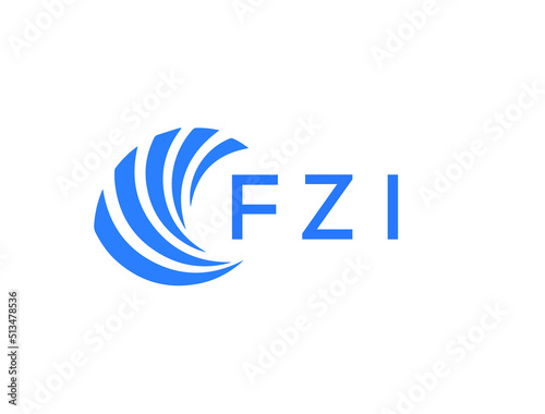 FZI Flat accounting logo design on white background. FZI creative initials Growth graph letter logo concept. FZI business finance logo design.
 photo