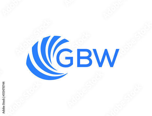 GBW Flat accounting logo design on white background. GBW creative initials Growth graph letter logo concept. GBW business finance logo design.
 photo