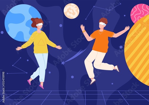 Digital metaverse. Meta universe alternate 3d world, vr space game digital technology, xr ar visualization future entertainment virtual gaming tech, splendid vector illustration