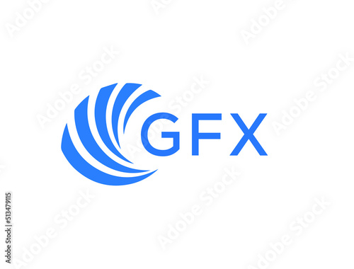 GFX Flat accounting logo design on white background. GFX creative initials Growth graph letter logo concept. GFX business finance logo design.
 photo