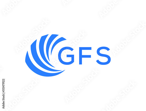 GFS Flat accounting logo design on white background. GFS creative initials Growth graph letter logo concept. GFS business finance logo design.
 photo