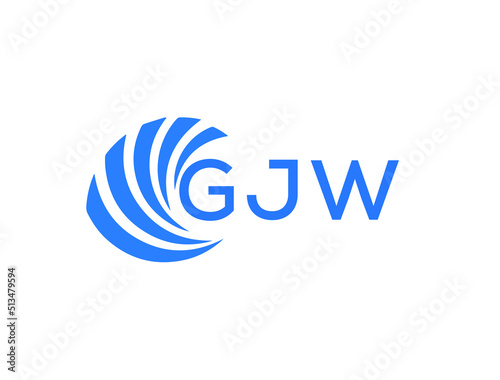 GJW Flat accounting logo design on white background. GJW creative initials Growth graph letter logo concept. GJW business finance logo design. 