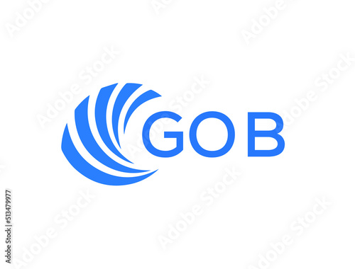 GOB Flat accounting logo design on white background. GOB creative initials Growth graph letter logo concept. GOB business finance logo design.
