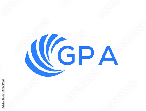 GPA Flat accounting logo design on white background. GPA creative initials Growth graph letter logo concept. GPA business finance logo design.
 photo
