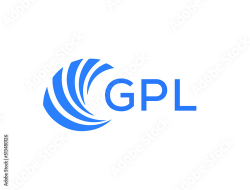 GPL Flat accounting logo design on white background. GPL creative initials Growth graph letter logo concept. GPL business finance logo design.
 photo