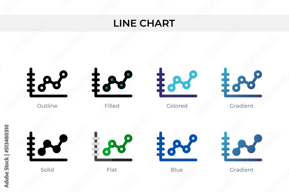 Line Chart icon in different style. Line Chart vector icons designed in outline, solid, colored, filled, gradient, and flat style. Symbol, logo illustration. Vector illustration