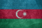 Old leather shabby background in colors of national flag. Azerbaijan