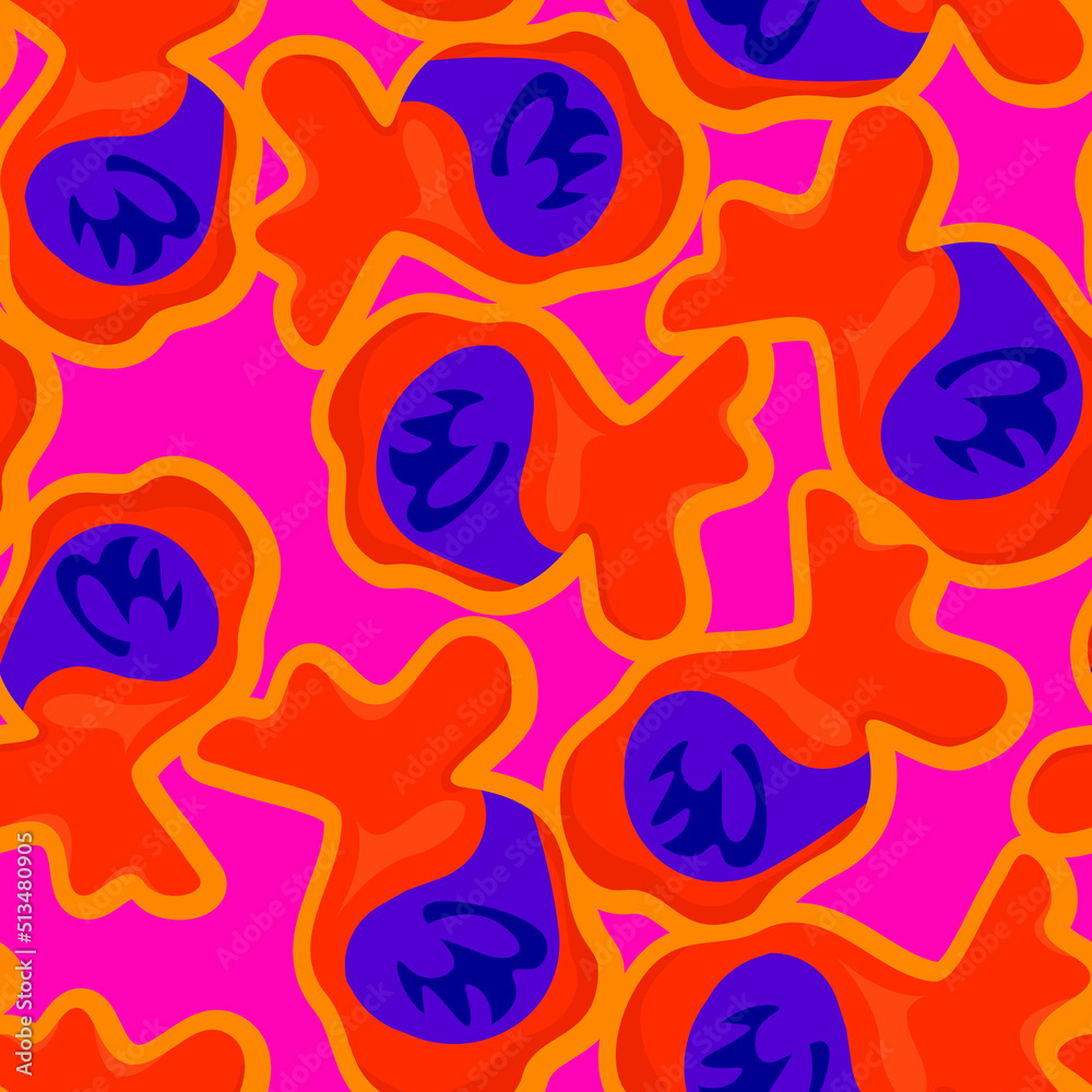 Seamless abstract unique pattern with repeat strange shapes