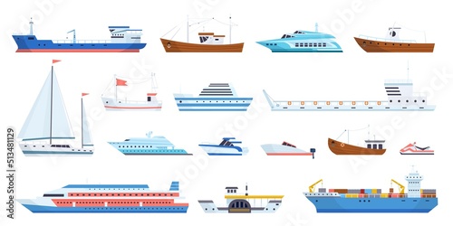 Print op canvas Big and little sea ships