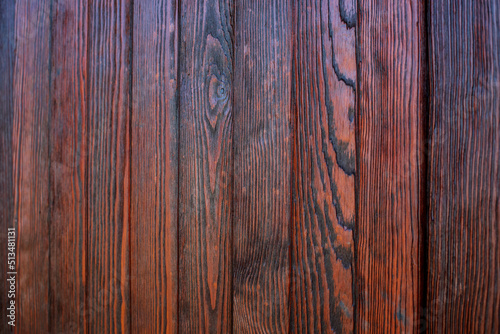 Texture of wooden panels. Decorative design of the wall and roof made of natural mahogany. 