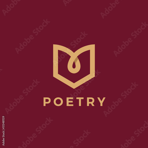Book logo template. Modern elegant logotype. 

