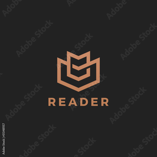 Book logo template. Modern elegant logotype. 
