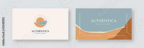 Abstract business card for handicrafts and craft boutiques. Vector business card template - mysterious boho style.