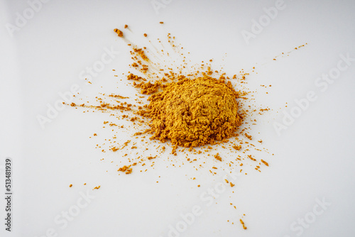 colored food confectionery dye kandurin on a white background