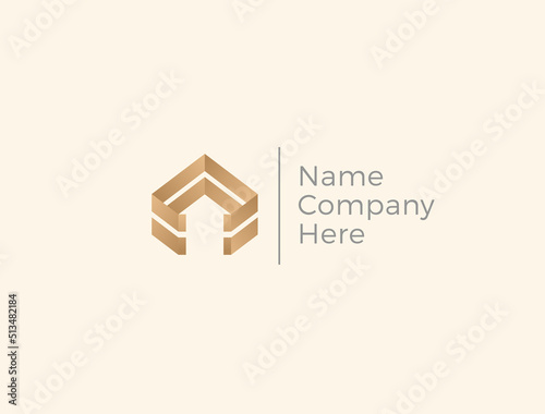 House real estate logo design. Vector template.
