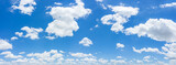 Beautiful panorama blue sky and clouds with daylight natural background. Panoramic composition in high resolution.