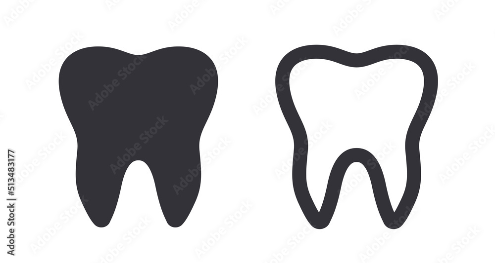Tooth shape symbol vector icon Tooth shape symbol vector icon