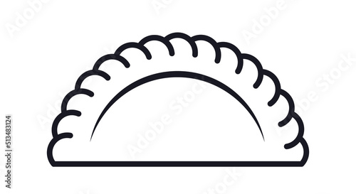 Empanada calzone or ravioli vector icon