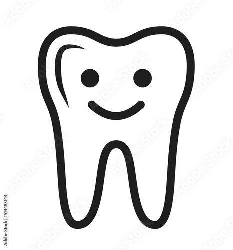 Happy smiling tooth symbol dentist vector icon