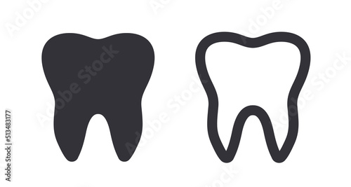Tooth shape symbol vector icon photo