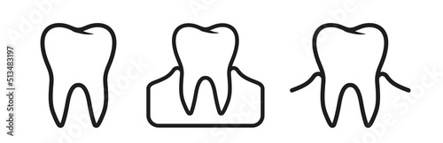 Tooth with gums vector icon