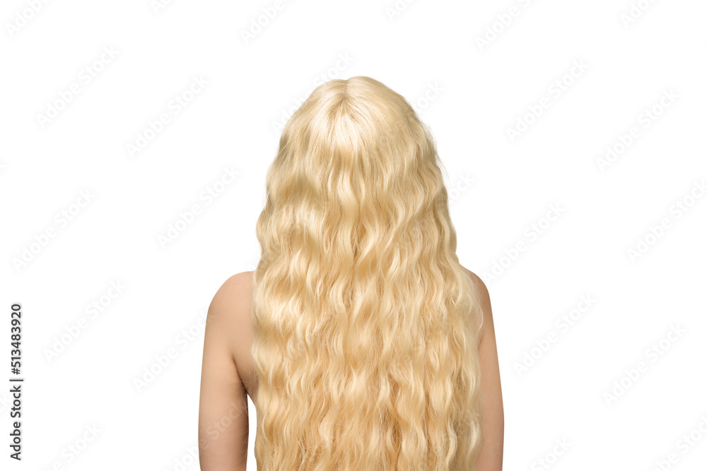 Woman with long blond and curly hair. Woman with long blond and curly hair.