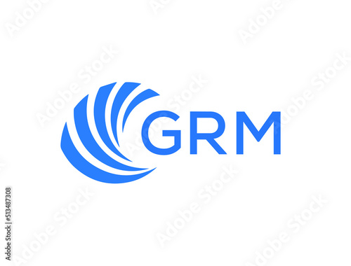 GRM Flat accounting logo design on white background. GRM creative initials Growth graph letter logo concept. GRM business finance logo design. 