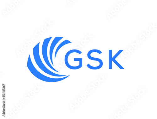 GSK Flat accounting logo design on white background. GSK creative initials Growth graph letter logo concept. GSK business finance logo design.
 photo