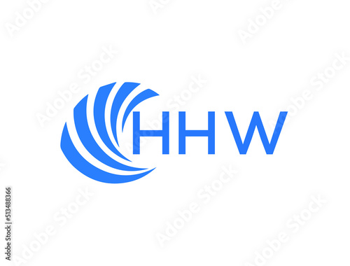 HHW Flat accounting logo design on white background. HHW creative initials Growth graph letter logo concept. HHW business finance logo design. 