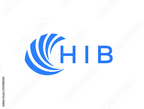 HIB Flat accounting logo design on white background. HIB creative initials Growth graph letter logo concept. HIB business finance logo design.
 photo