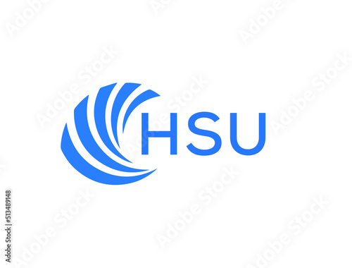 HSU Flat accounting logo design on white background. HSU creative initials Growth graph letter logo concept. HSU business finance logo design.
 photo