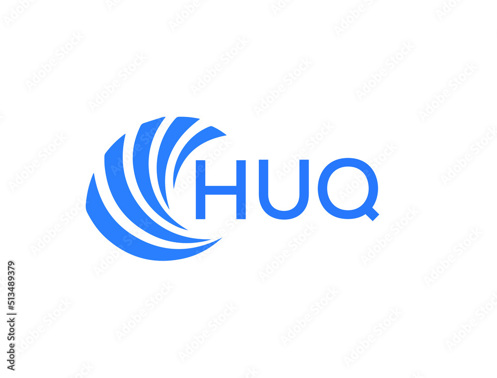 HUQ Flat accounting logo design on white background. HUQ creative initials Growth graph letter logo concept. HUQ business finance logo design.
