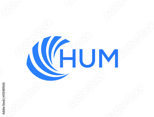HUM Flat accounting logo design on white background. HUM creative initials Growth graph letter logo concept. HUM business finance logo design.
