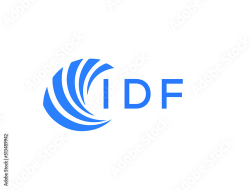 IDF Flat accounting logo design on white background. IDF creative initials Growth graph letter logo concept. IDF business finance logo design.
