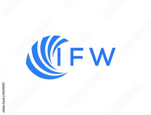 IFW Flat accounting logo design on white background. IFW creative initials Growth graph letter logo concept. IFW business finance logo design. 