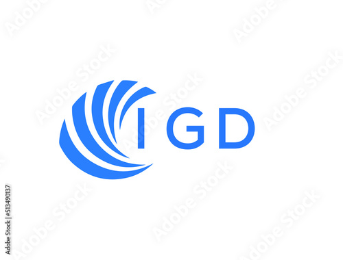 IGD Flat accounting logo design on white background. IGD creative initials Growth graph letter logo concept. IGD business finance logo design.
 photo