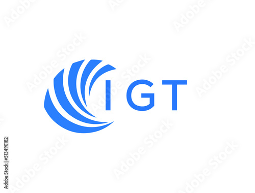 IGT Flat accounting logo design on white background. IGT creative initials Growth graph letter logo concept. IGT business finance logo design.
 photo