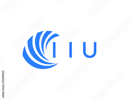 IIU Flat accounting logo design on white background. IIU creative initials Growth graph letter logo concept. IIU business finance logo design.
 photo