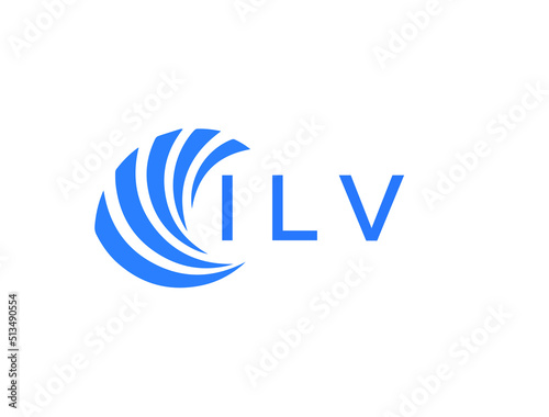 ILV Flat accounting logo design on white background. ILV creative initials Growth graph letter logo concept. ILV business finance logo design.
 photo