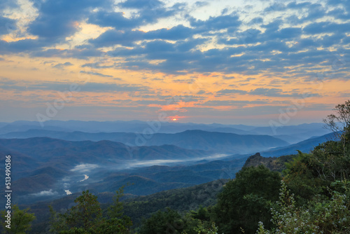 Beautiful landscape in the morning at Doi Samer Dao,Sri Nan National Park,Na Noi,Nan province,Northern Thailand.(selective focus)