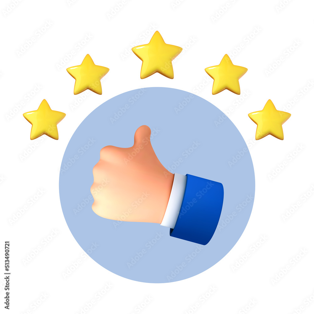 3D cartoon hand thumb up for success or good feedback. Positive concept and like symbol. Customer review rating and client feedback concept. Vector 3d illustration 3D cartoon hand thumb up for success or good feedback. Positive concept and like symbol. Customer review rating and client feedback concept. Vector 3d illustration